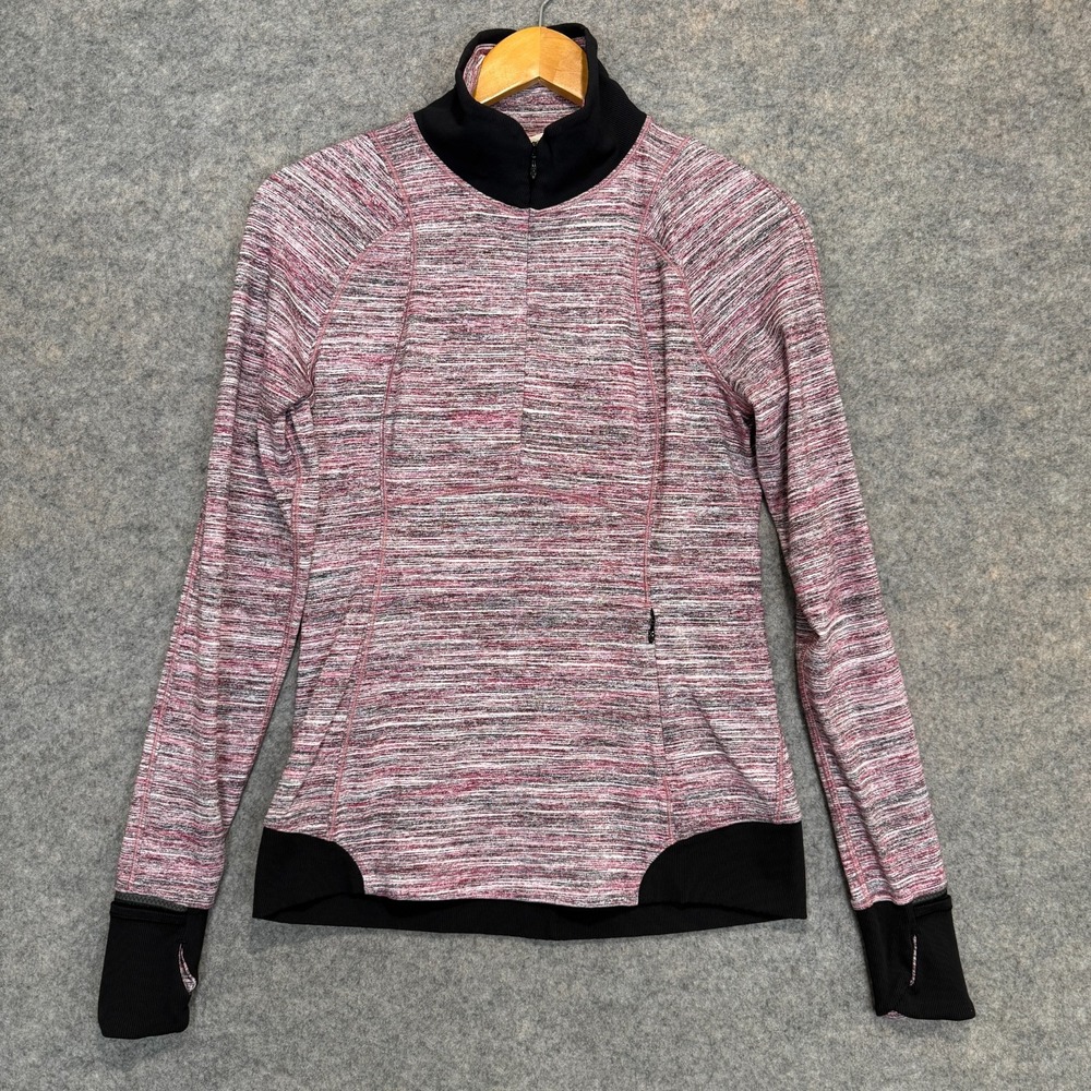 Lululemon Runderful Half Zip Top Womens 8 Space Camo Berry Gym Train Run Jog
